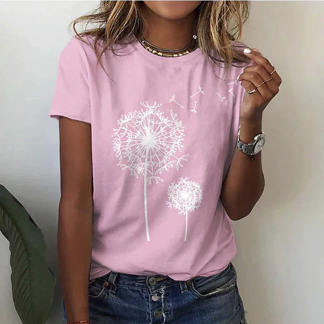 Aurelia™ – T-shirt Tout Doux au Design de Pissenlit