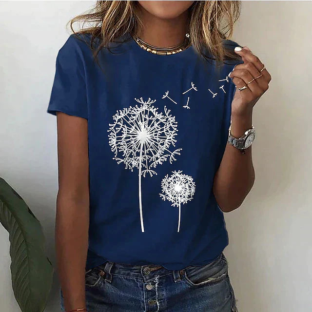 Aurelia™ – T-shirt Tout Doux au Design de Pissenlit