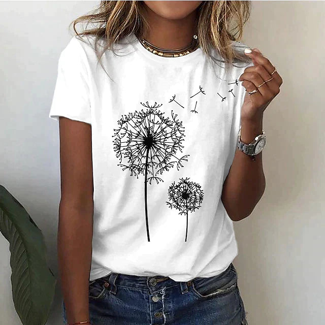 Aurelia™ – T-shirt Tout Doux au Design de Pissenlit