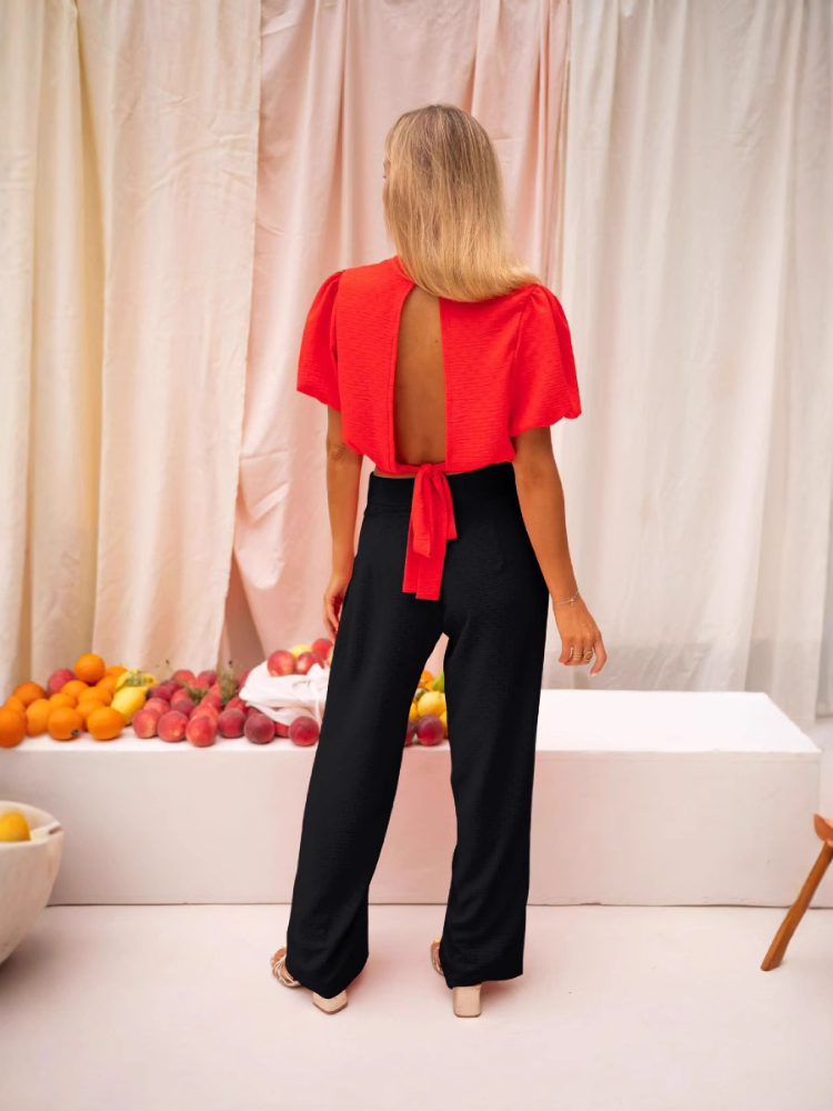 Lorena™ | Blouse cropped avec une touche d'élégance