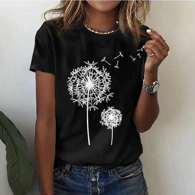 Aurelia™ – T-shirt Tout Doux au Design de Pissenlit