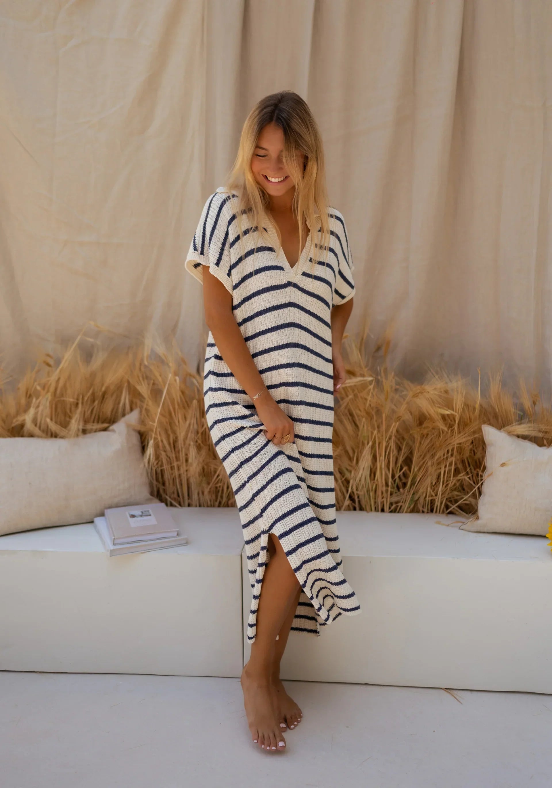 Sophia™ | Robe d'été en tricot rayée